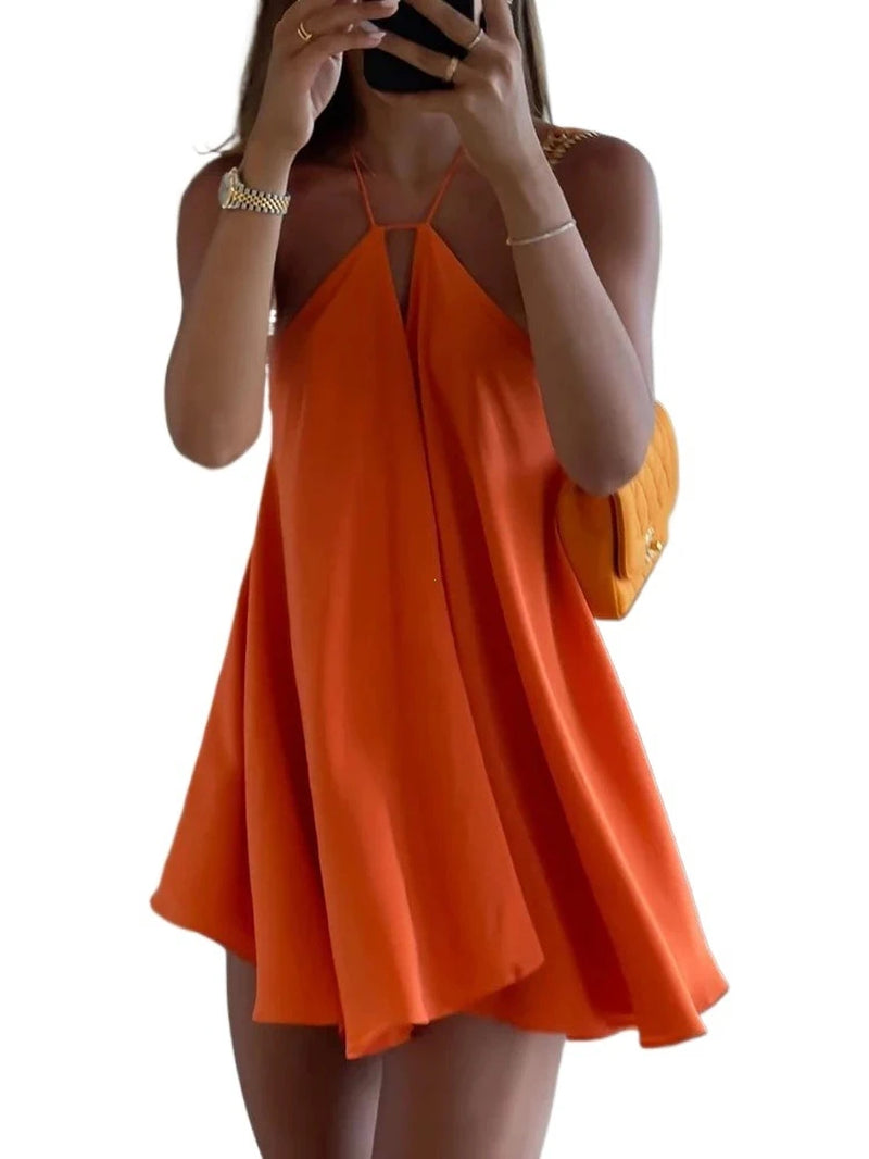 Sexy Party off Shoulder Dresses 2025 Women'S Elegant Sleeveless Hollow Out Beach Dress Backless High Street Lady Summer Vestidos