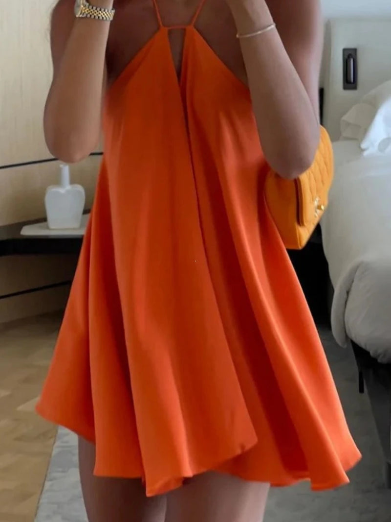 Sexy Party off Shoulder Dresses 2025 Women'S Elegant Sleeveless Hollow Out Beach Dress Backless High Street Lady Summer Vestidos