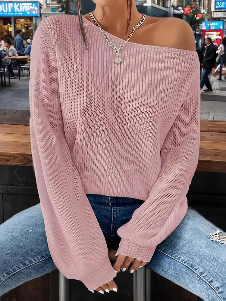 One Shoulder Ribbed Knit Top