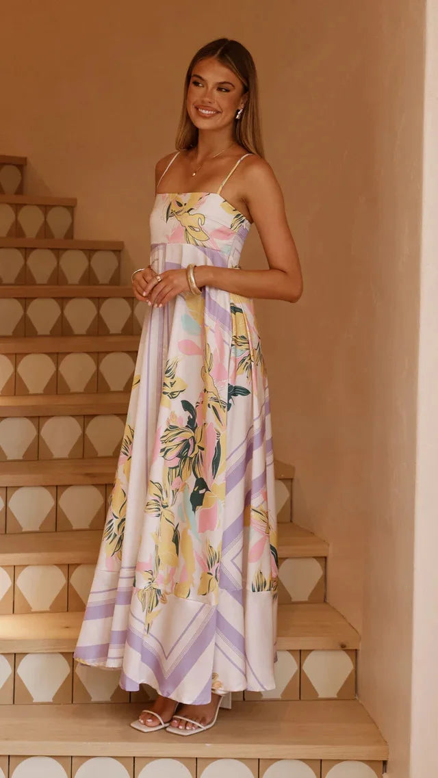 Printed Square Neck Cami Maxi Dress