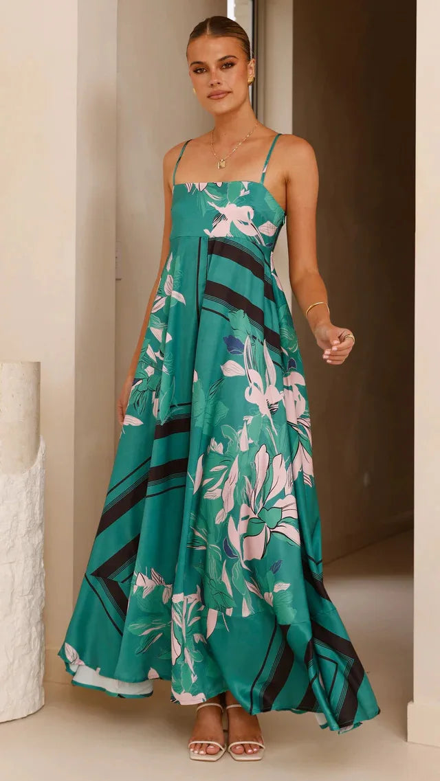Printed Square Neck Cami Maxi Dress