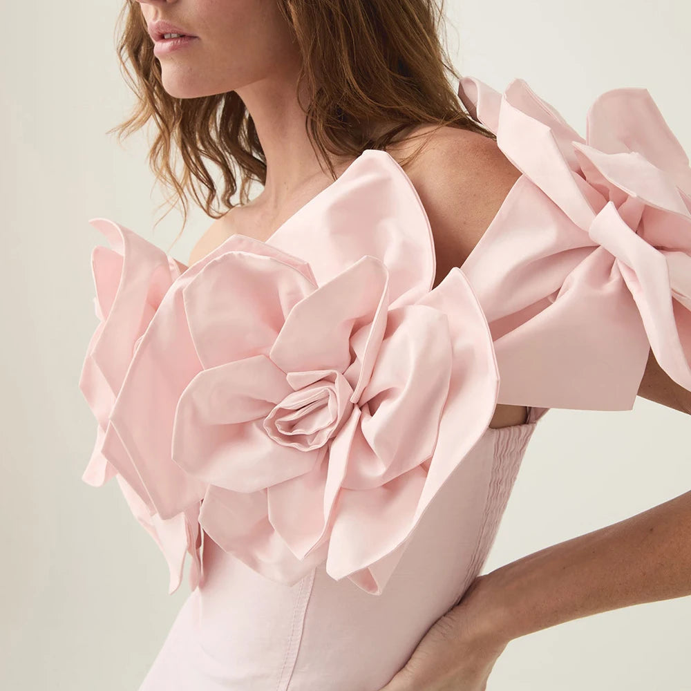 Flower Off-Shoulder Mini Dress