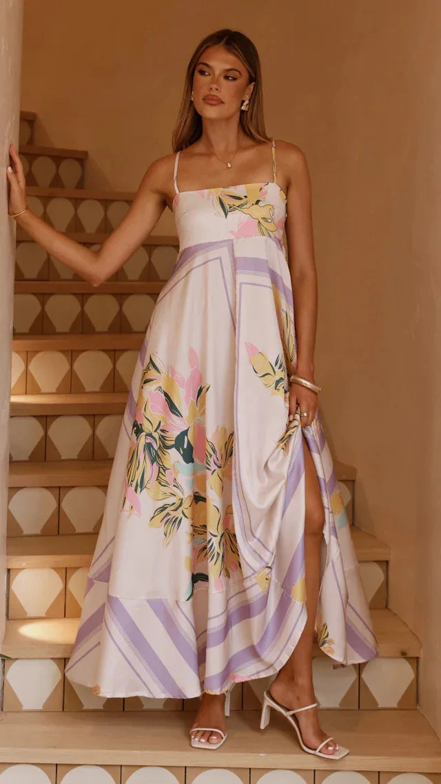 Printed Square Neck Cami Maxi Dress