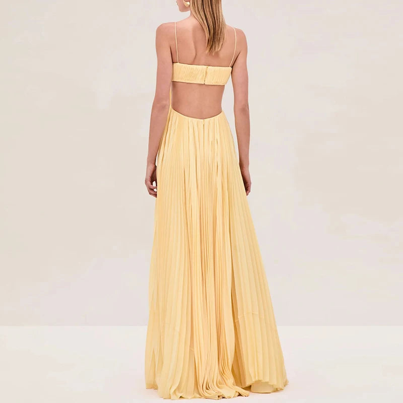 Cutout Ruched Maxi Cami Dress