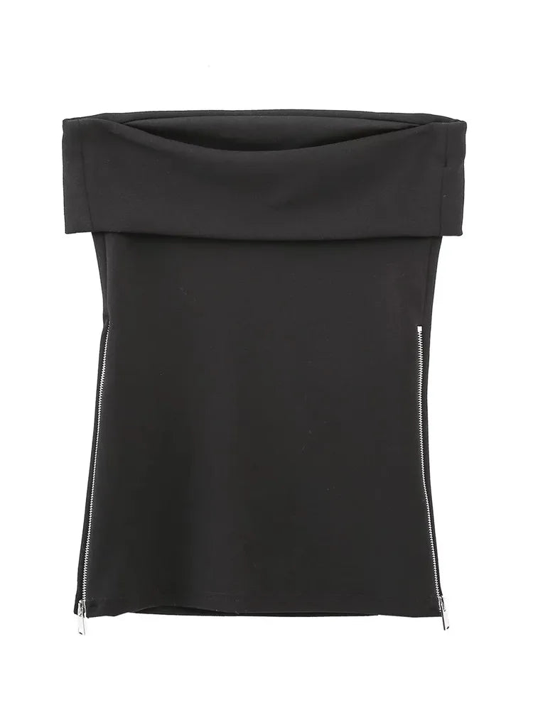 Minimalist Strapless Fold-Over Top