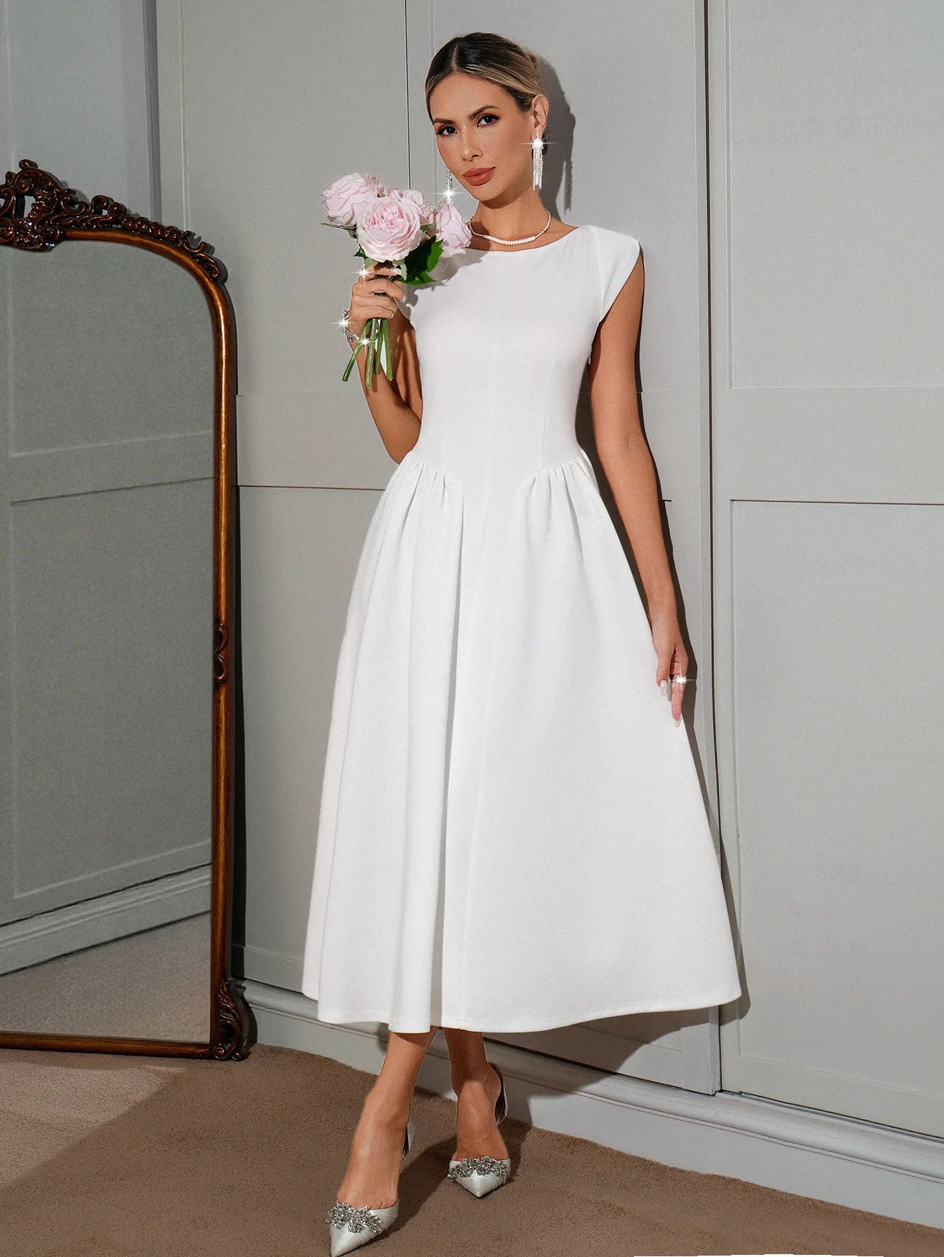 French Elegant Solid Color Dress