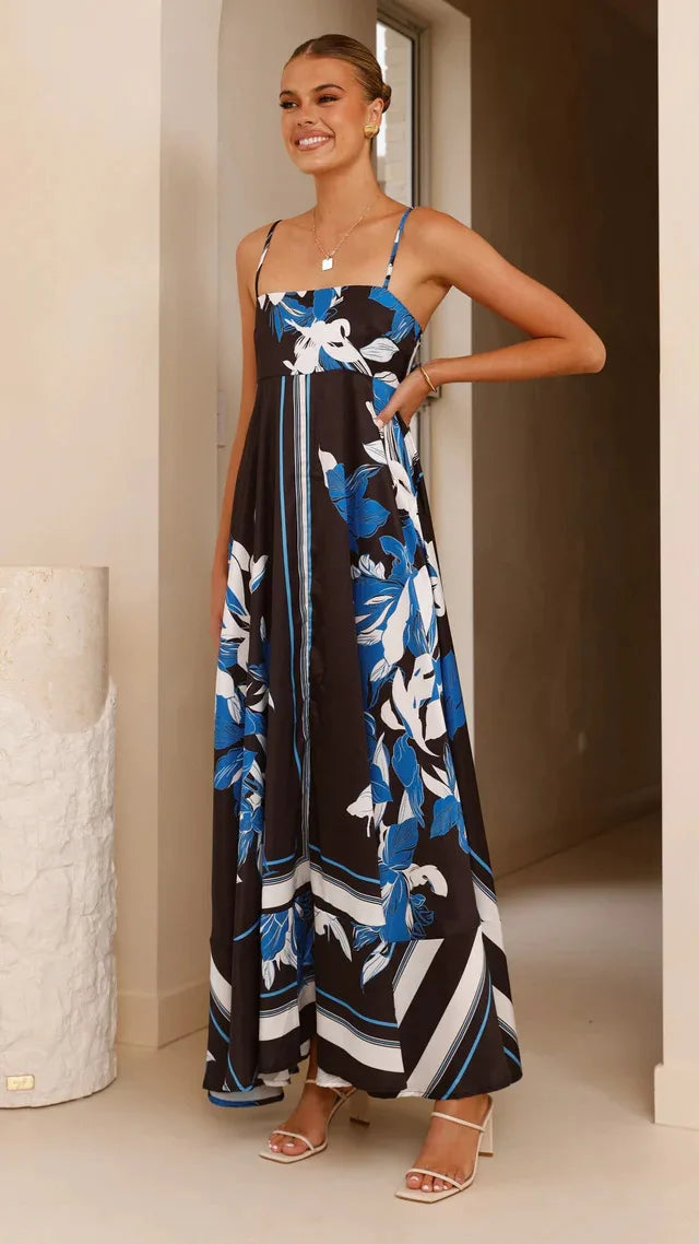 Printed Square Neck Cami Maxi Dress