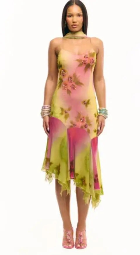 Sequin Asymmetrical Cami Dress