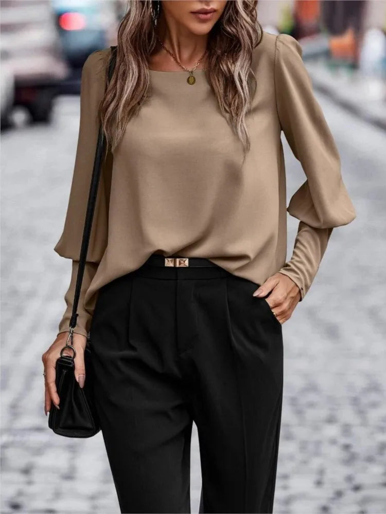 Round Neck Lantern Blouse