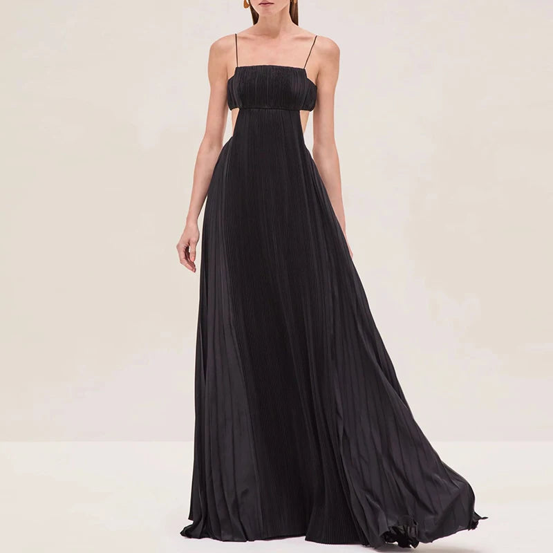 Cutout Ruched Maxi Cami Dress