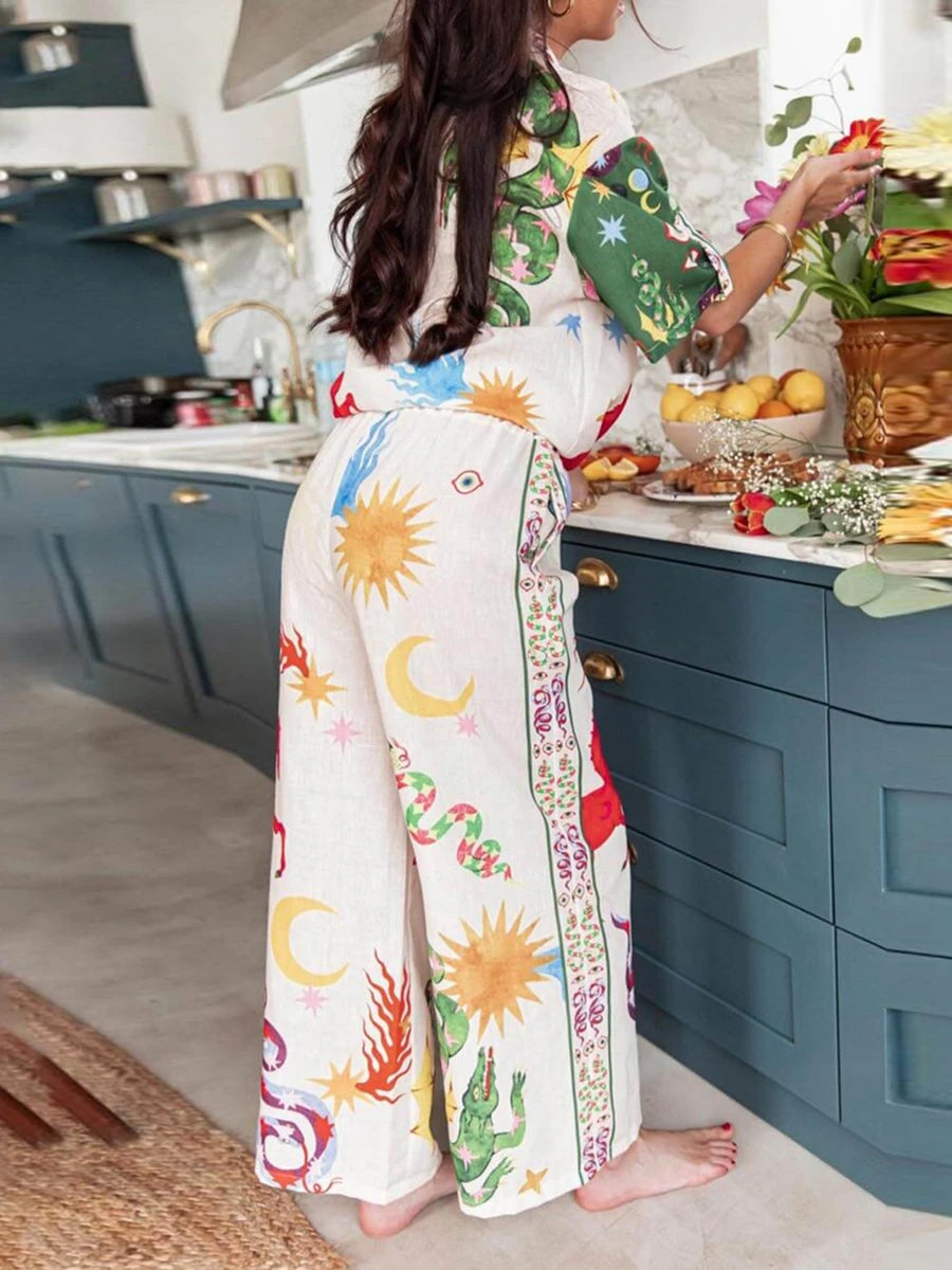Printed Half Sleeve Shirt and Pants Set