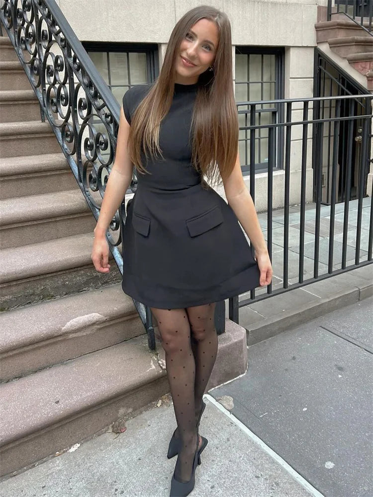 Long Sleeve Bodycon Mini Dress with Pockets