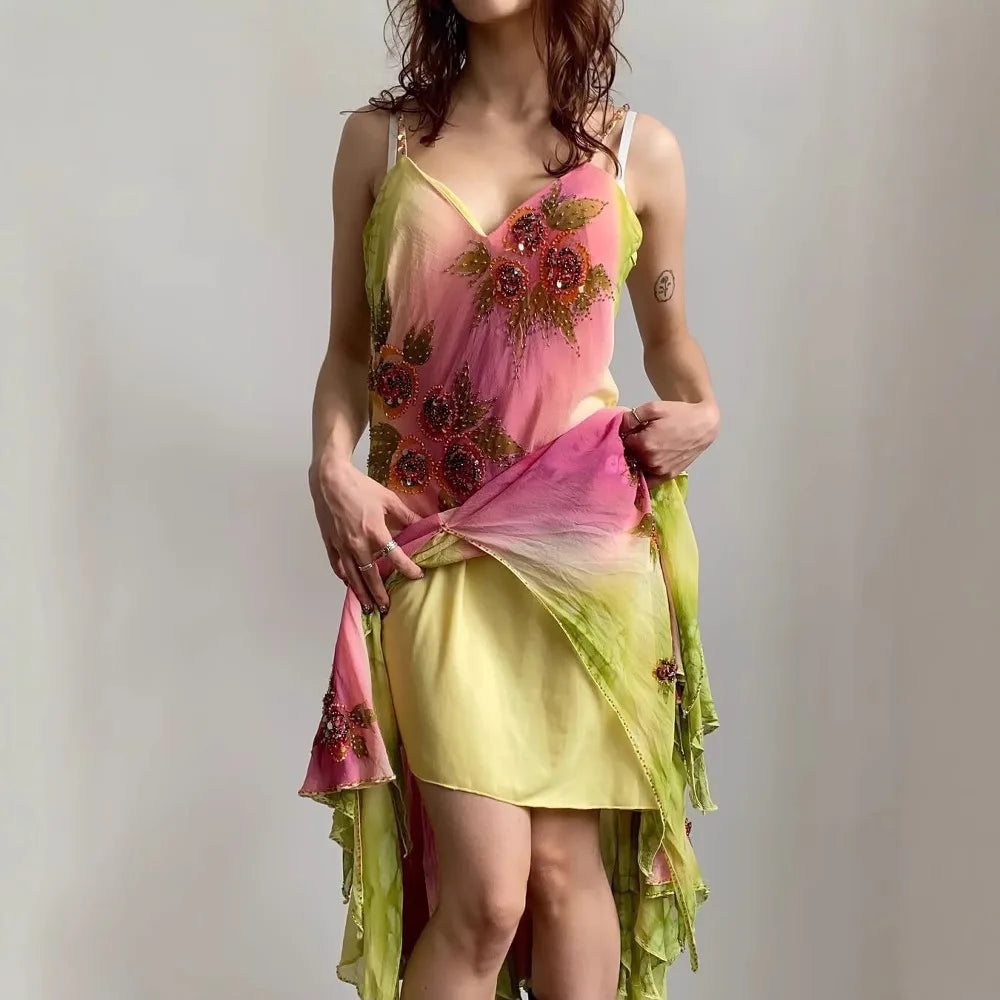 Sequin Asymmetrical Cami Dress