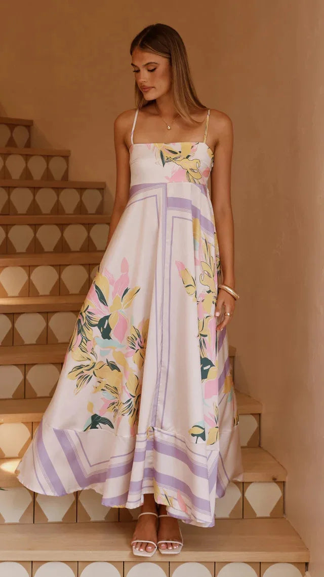 Printed Square Neck Cami Maxi Dress