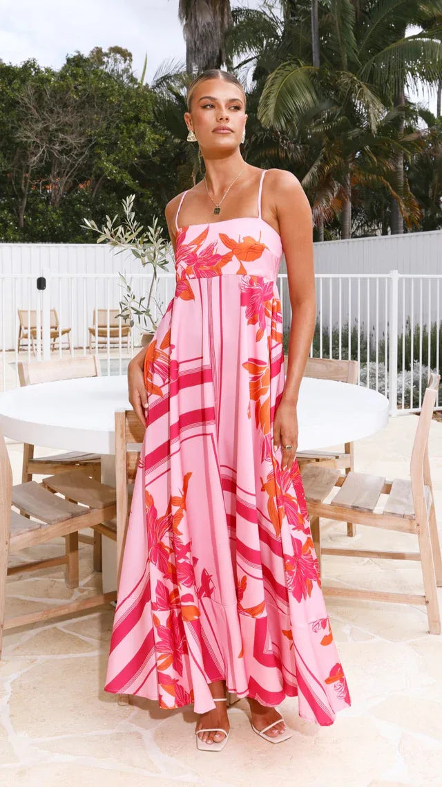 Printed Square Neck Cami Maxi Dress