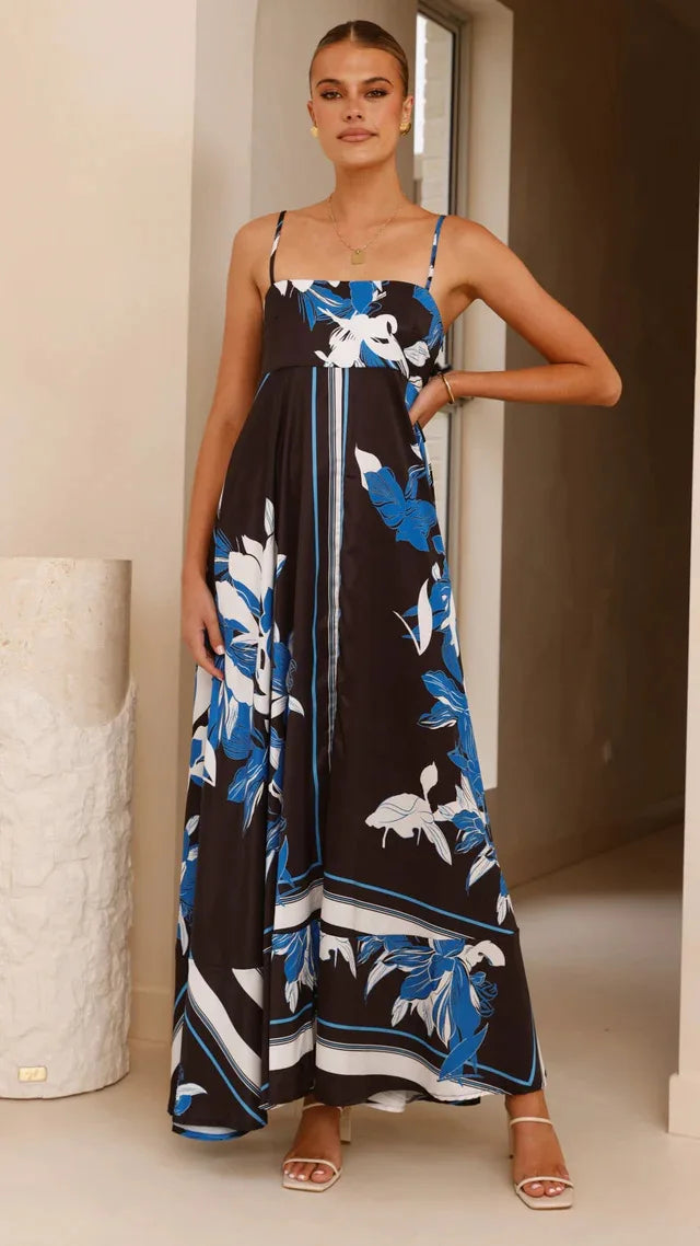 Printed Square Neck Cami Maxi Dress