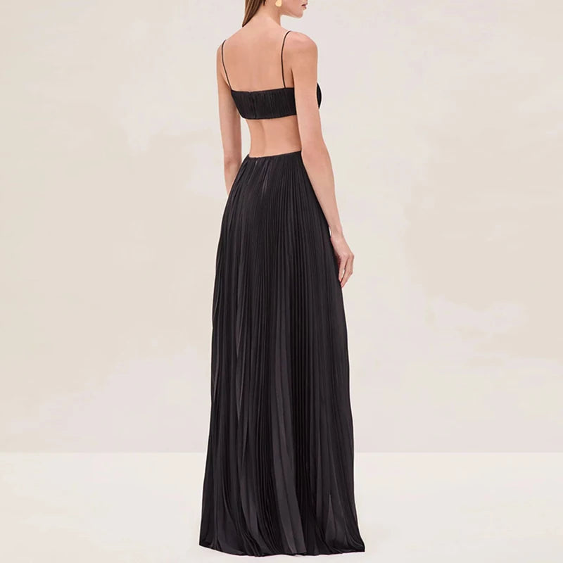 Cutout Ruched Maxi Cami Dress