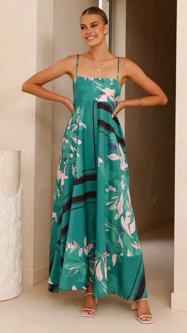 Printed Square Neck Cami Maxi Dress
