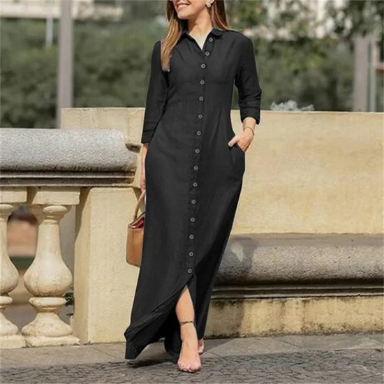 Full Size-Down Maxi Denis Dress
