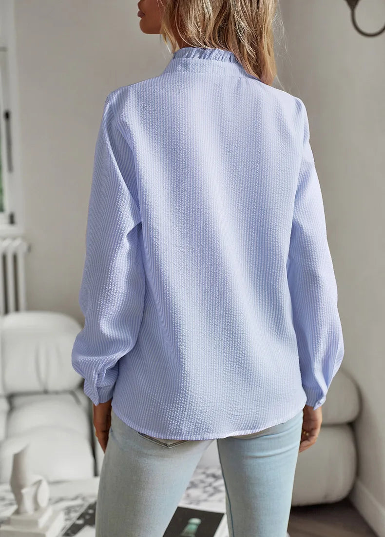 Laura’s Ruffle Trim Long Sleeve Shirt