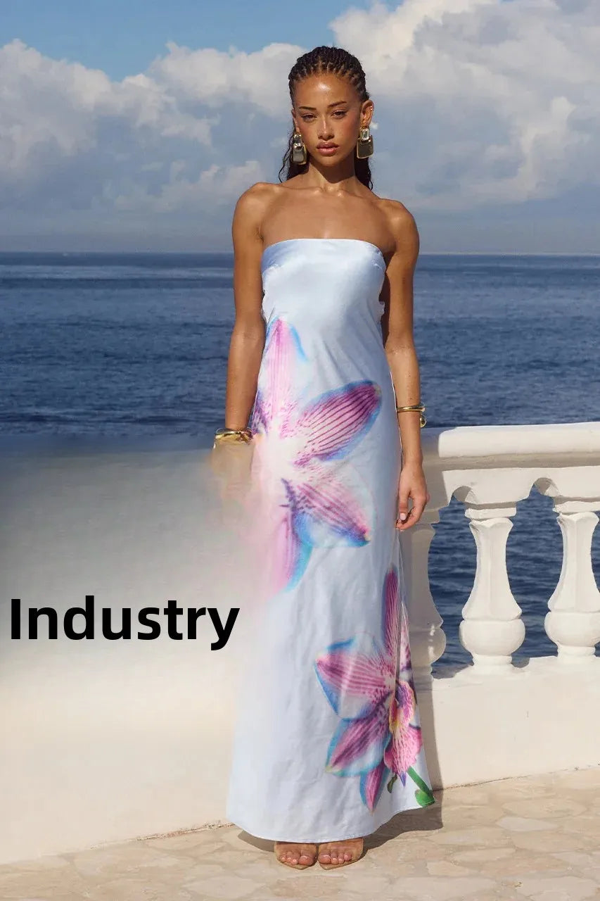 Printed Tube Luxury Dress