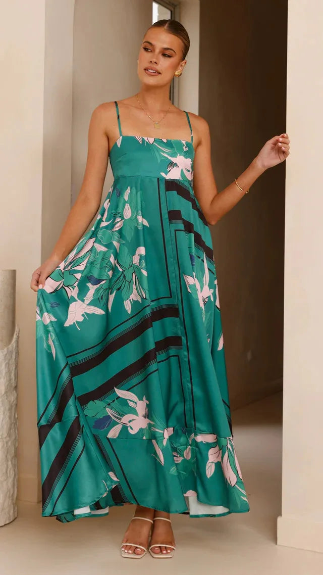 Printed Square Neck Cami Maxi Dress