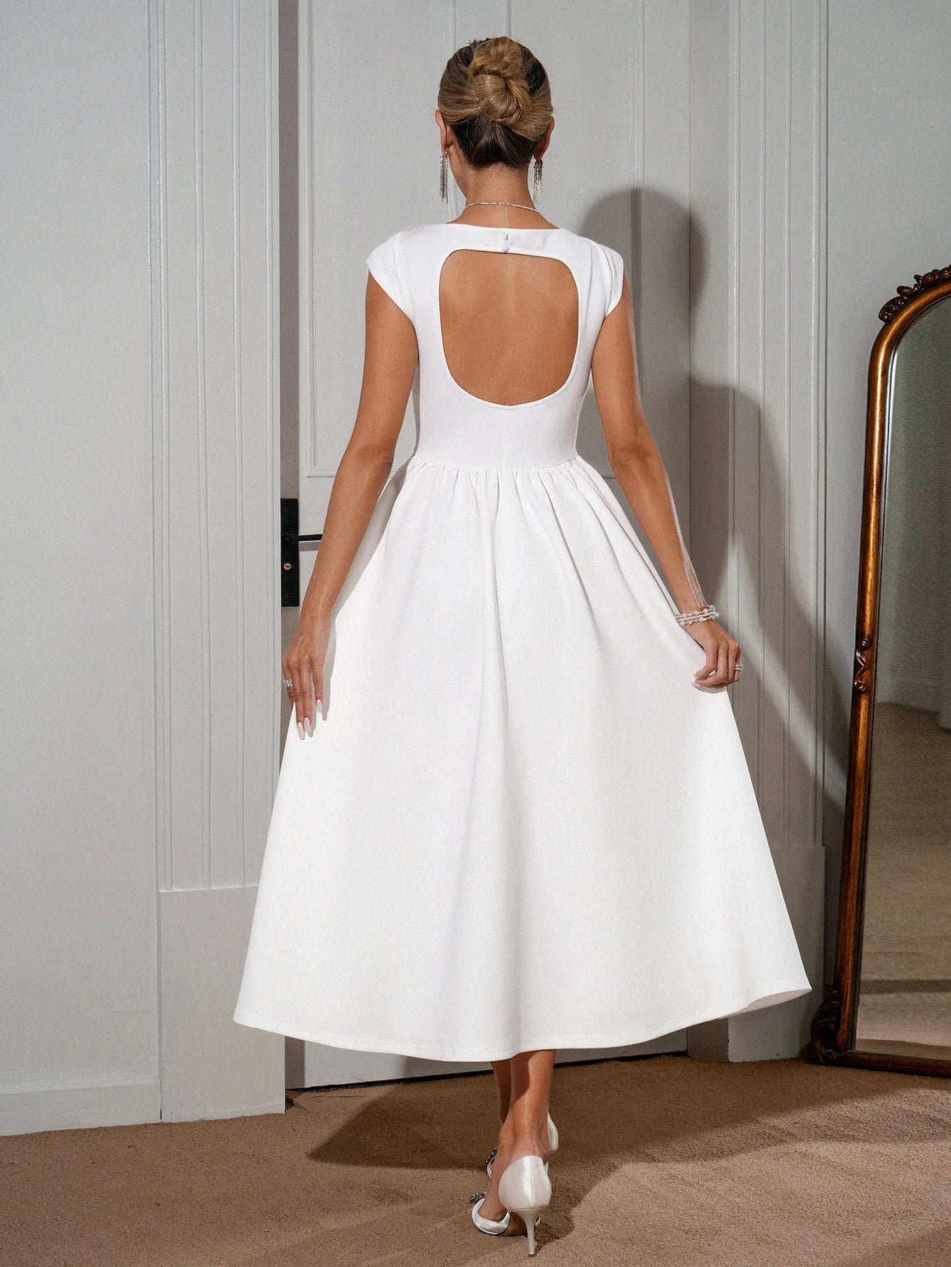 French Elegant Solid Color Dress