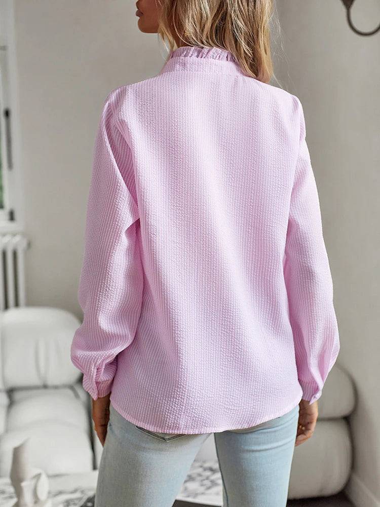 Laura’s Ruffle Trim Long Sleeve Shirt