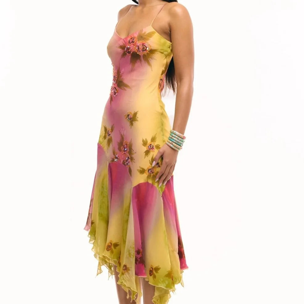 Sequin Asymmetrical Cami Dress