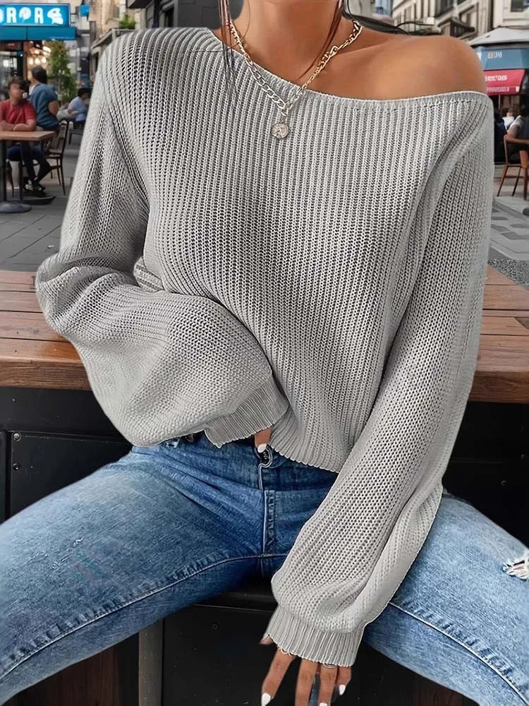 One Shoulder Ribbed Knit Top