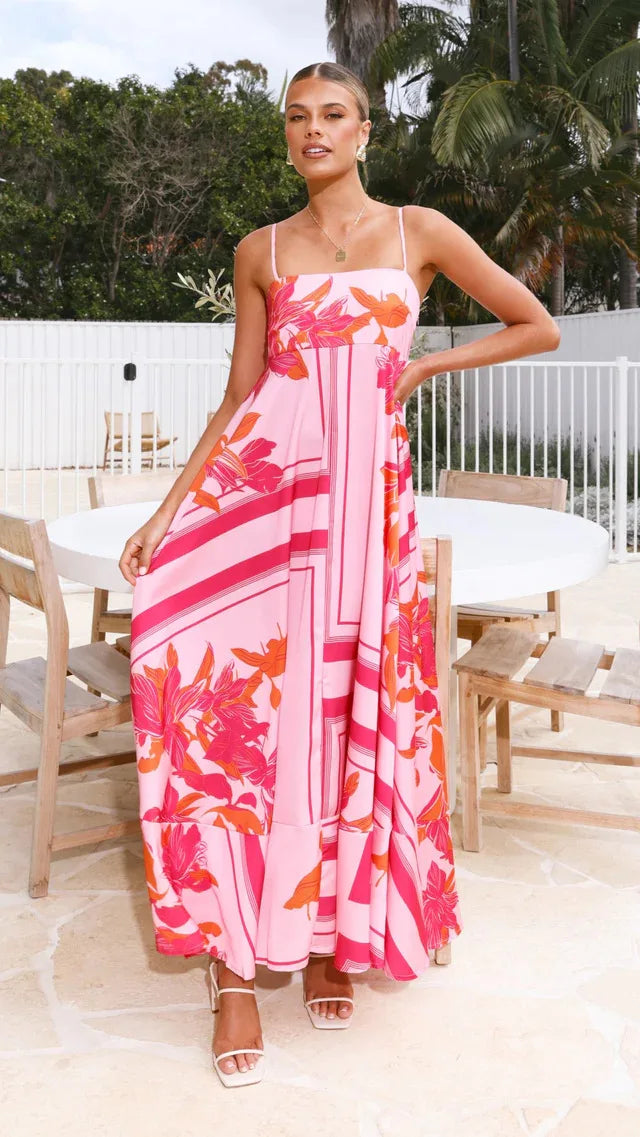 Printed Square Neck Cami Maxi Dress