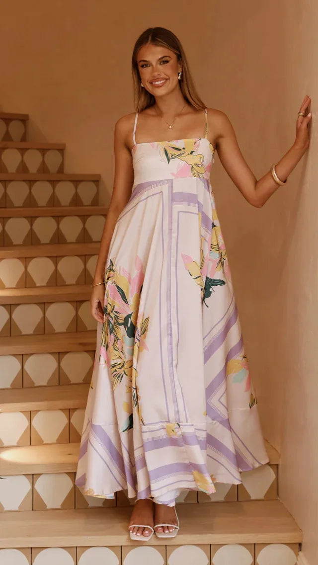 Printed Square Neck Cami Maxi Dress