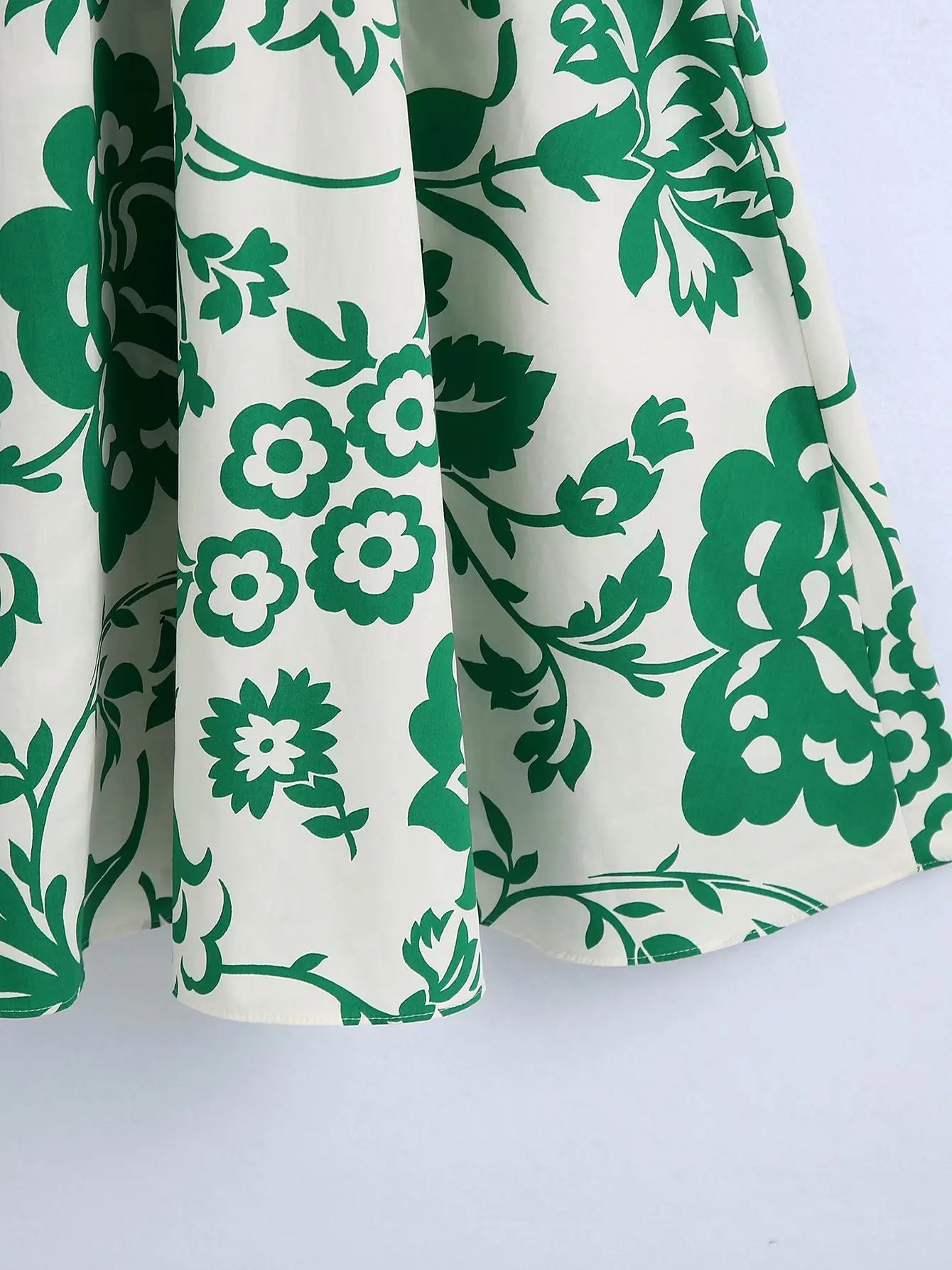 Cotton Printed Tie Waist Shirt Dress