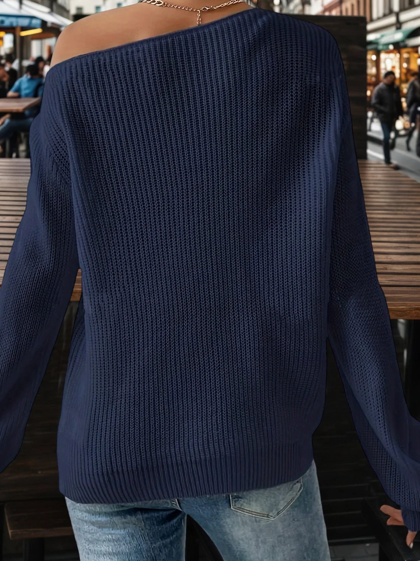 One Shoulder Ribbed Knit Top