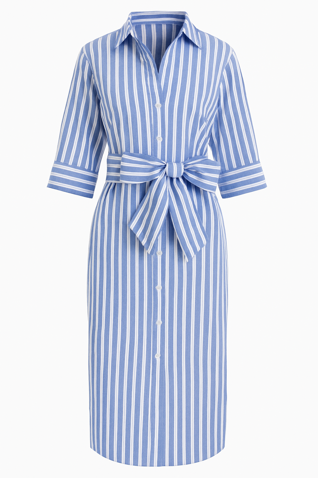 Striped Long Sleeve Shirt Dress