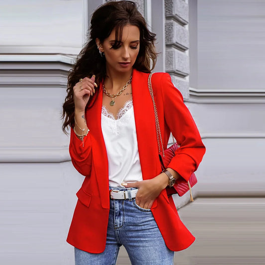 Cindy’s Professional Slim Suit Collar Top Blazer