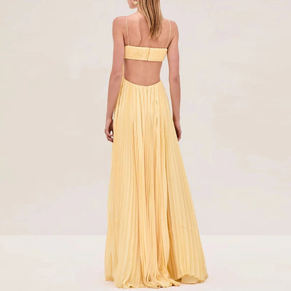 Cutout Ruched Maxi Cami Dress