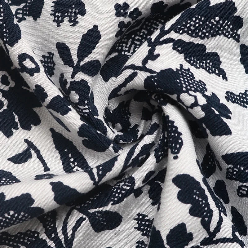 Casual Retro Strappy V-Neck Floral Top