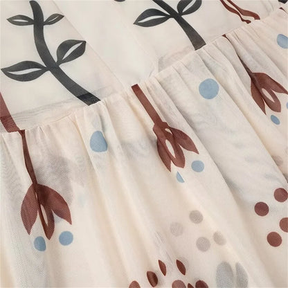 Ruffled Hem Square Neck Maxi Dress
