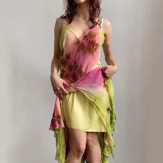 Sequin Asymmetrical Cami Dress