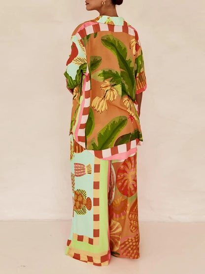 Printed Half Sleeve Shirt and Pants Set