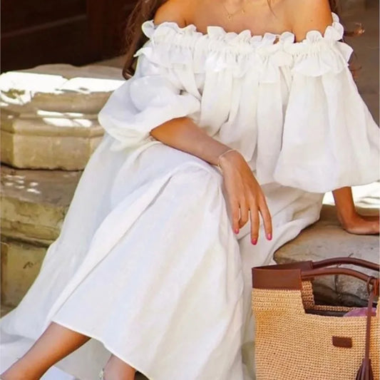 Side Slit Off-Shoulder Dress