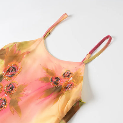 Sequin Asymmetrical Cami Dress