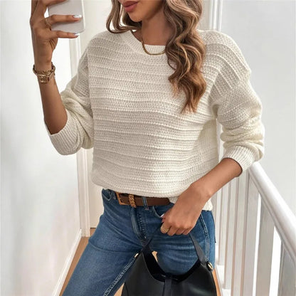 Round Neck Bow-Back Knit Top