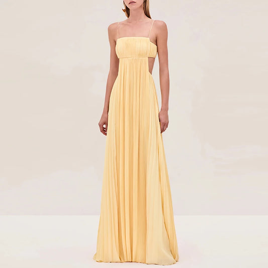 Cutout Ruched Maxi Cami Dress