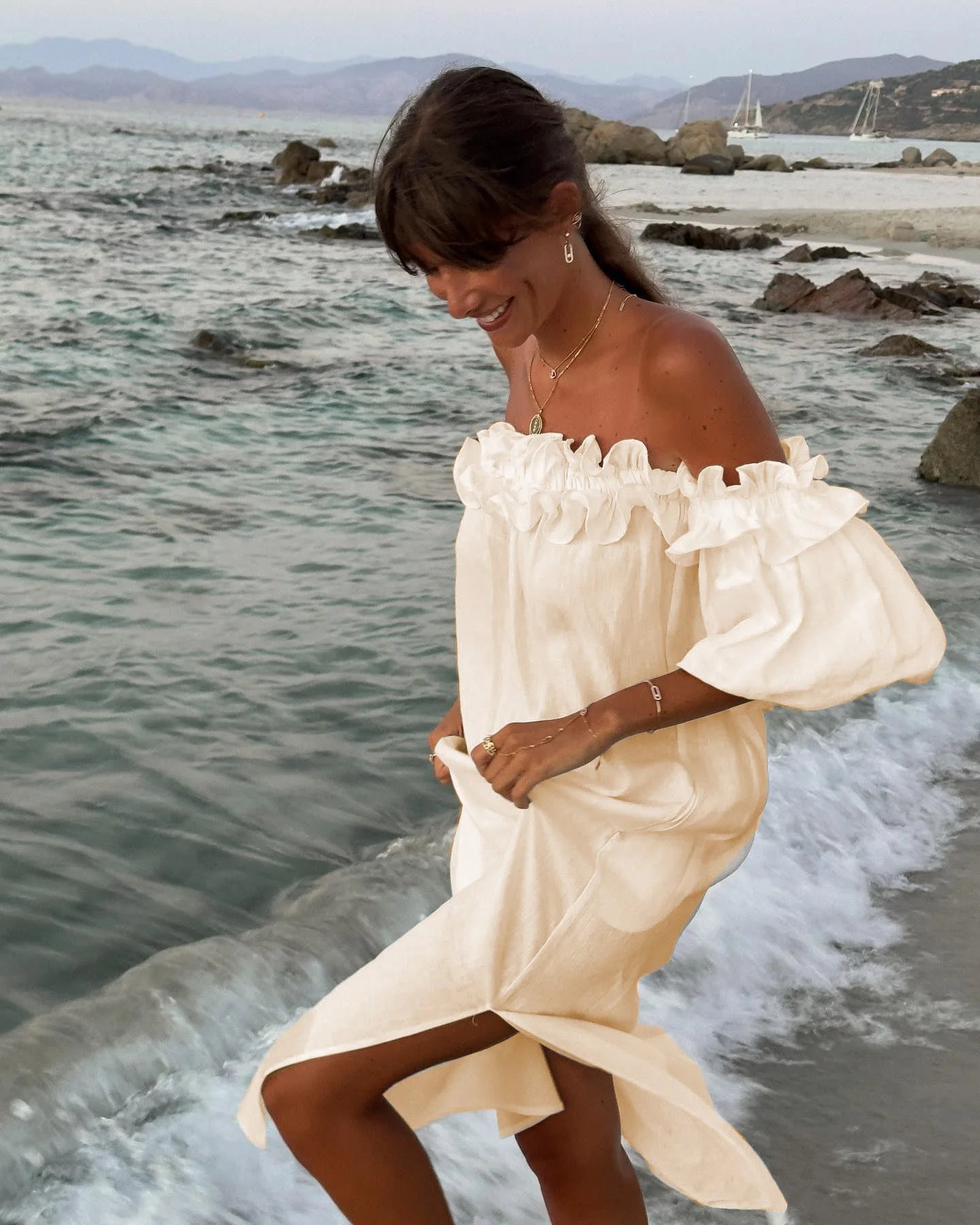 Side Slit Off-Shoulder Dress