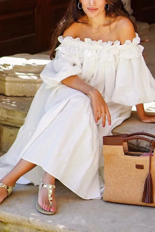 Side Slit Off-Shoulder Dress