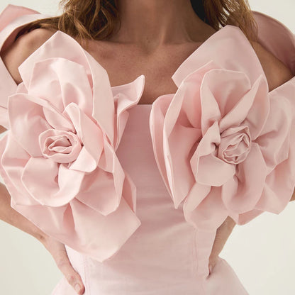 Flower Off-Shoulder Mini Dress