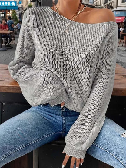 One Shoulder Ribbed Knit Top