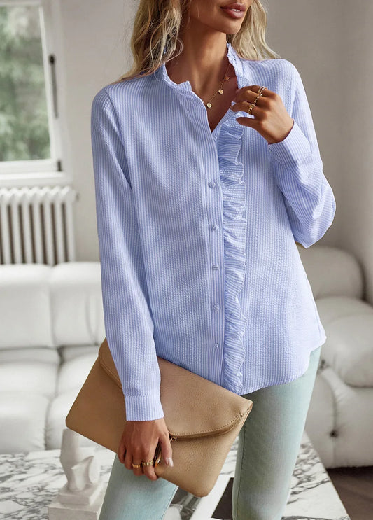 Laura’s Ruffle Trim Long Sleeve Shirt